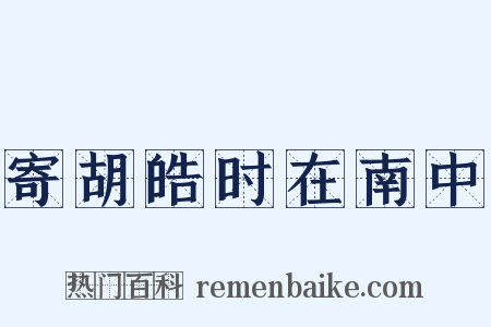 寄胡皓时在南中是什么意思的图片